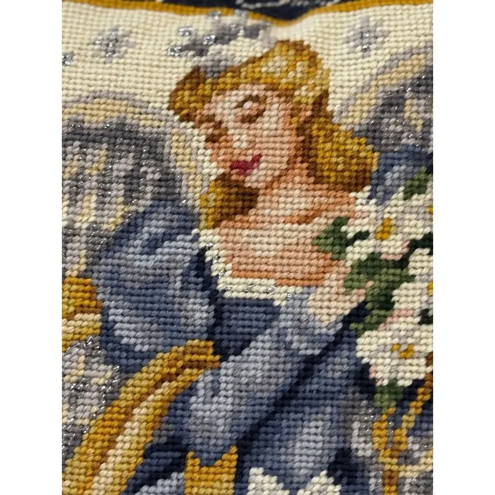 C&F Enterprises Woolen Needlepoint Azure Angel‎ Pillow 14